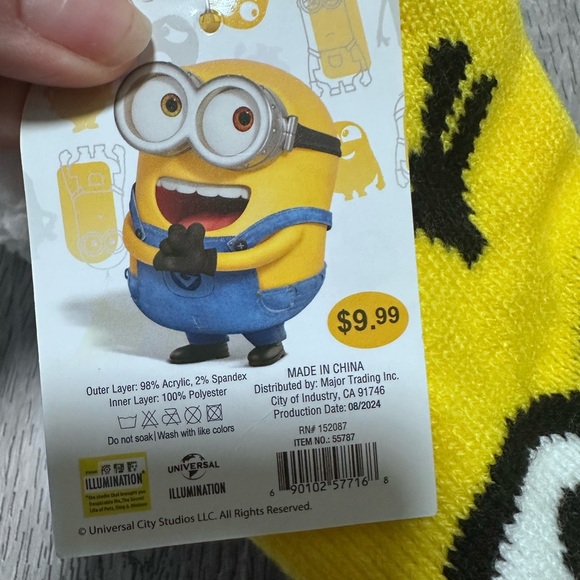 Minions Themed Yellow and Blue slipper  Socks NWT - Picture 4 of 4
